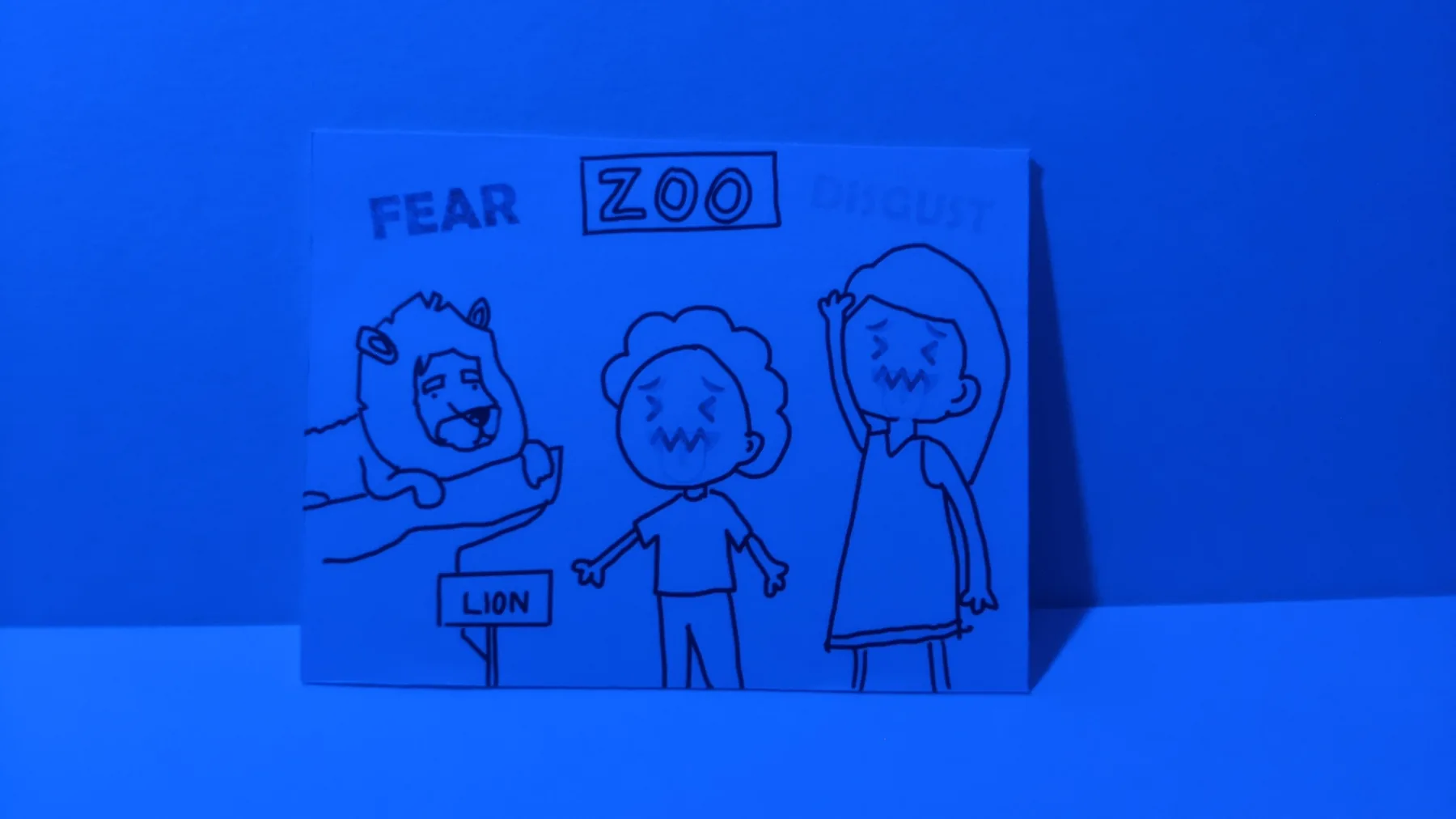 A memory-card illustration revealed through a blue filter