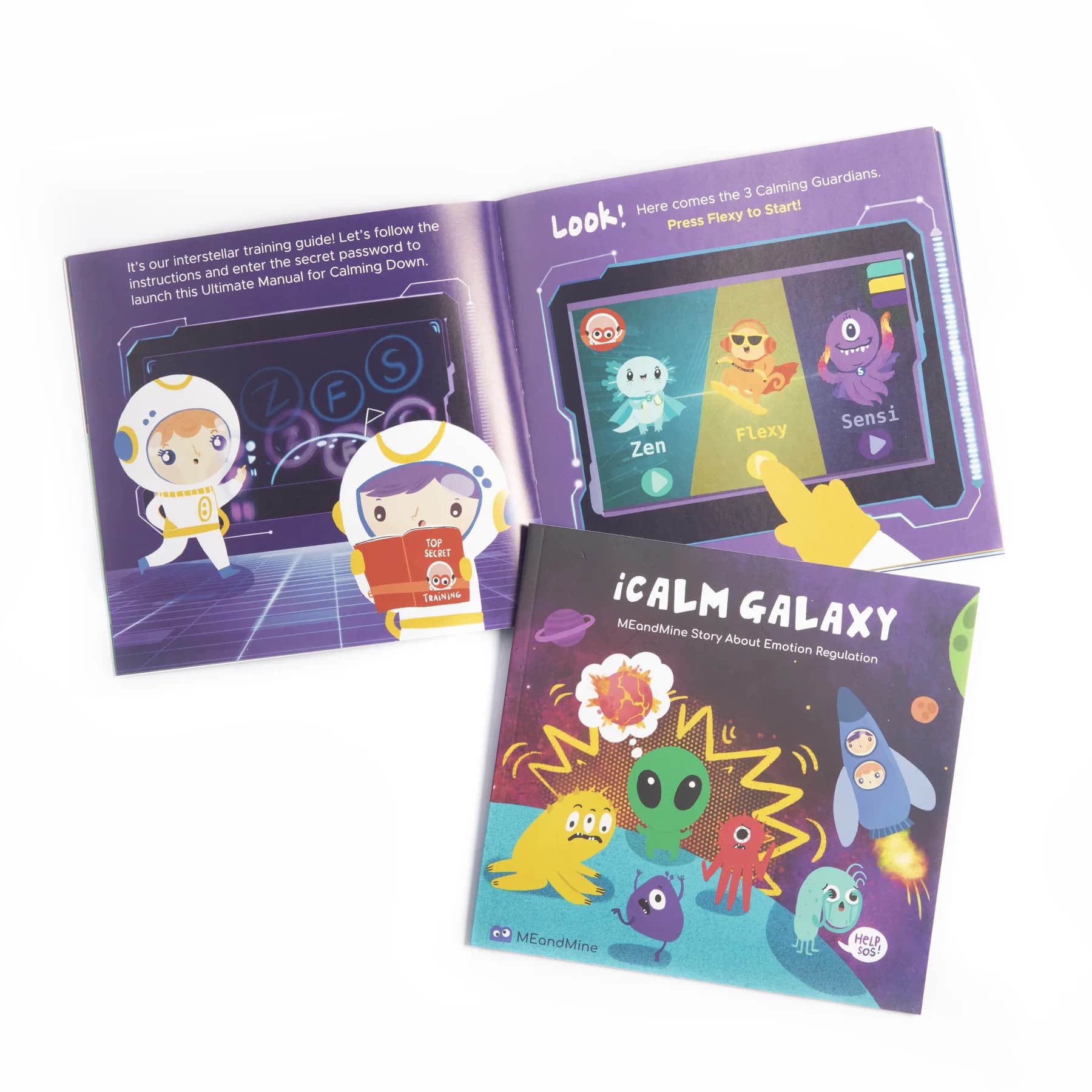 iCalm Galaxy story cards, book, and emotion-learning materials