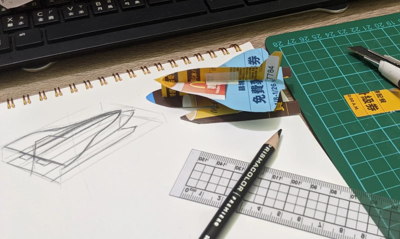 Early paper studies for the iCalm Galaxy UFO